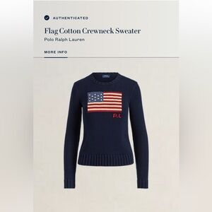 Polo Ralph Lauren Navy Flag Cotton Crewneck Sweater